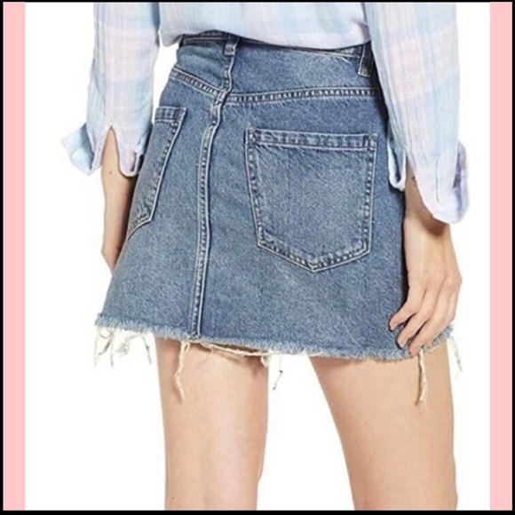 FREE PEOPLE ZIP UP BOHO DENIM SKIRT Sz 27 - Picture 13 of 13